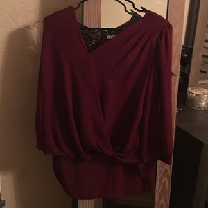 Blouse with lace back