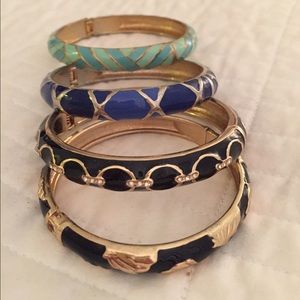 Sequin Black and Gold Link Enamel Bracelet