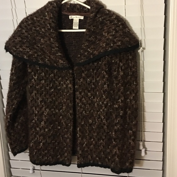 Heavy weight multi colored open front sweater