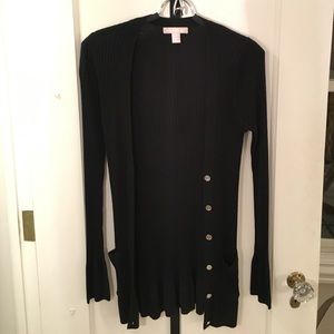 Black ribbed cardigan