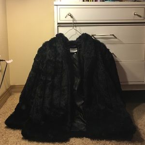 Black fur coat