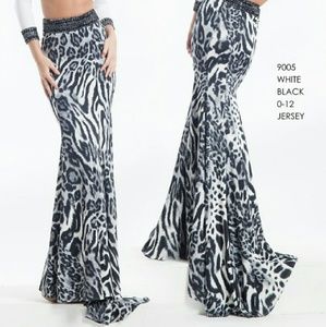 Rachel Allan Style 9005 Maxi Animal Print Skirt