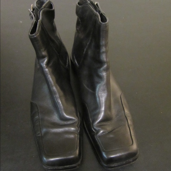 Black leather boots