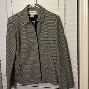 Herringbone black and white blazer