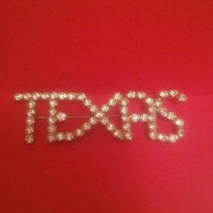 Beautiful Rhinestone TEXAS Pin