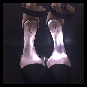 Ankle strap clear stiletto