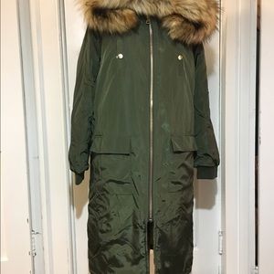 NWT Boo hoo longline bomber hooded parka jacket.