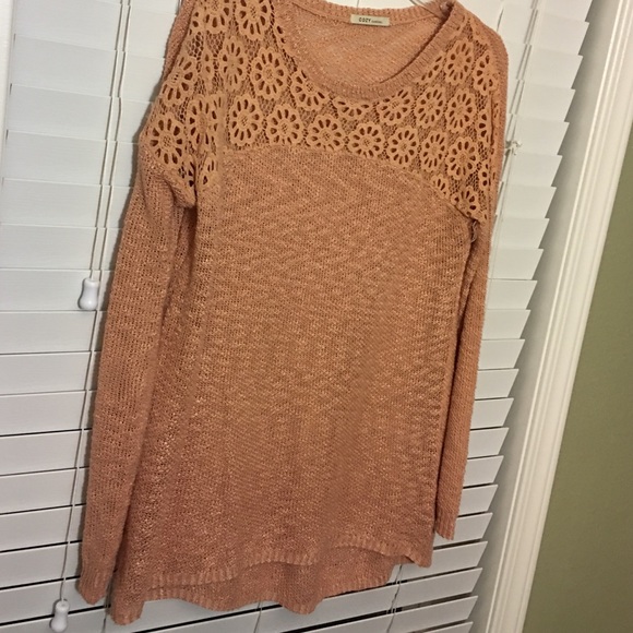 Apricot loose weave sweater