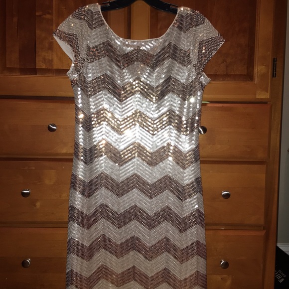 White House Black Market Zig Zag Sequin Dress
