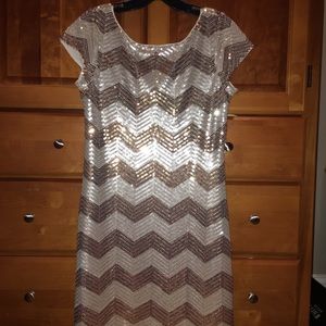 White House Black Market Zig Zag Sequin Dress