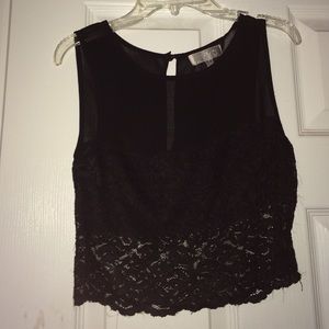 Sheer lace crop top