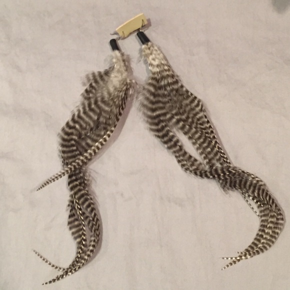 Long Feather Statement Earrings