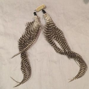 Long Feather Statement Earrings