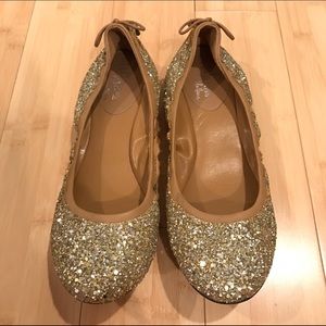 Maria Sharapova Cole Haan Air Bacara Gold Flats 8