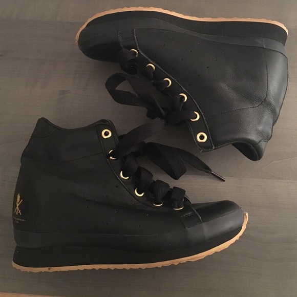 Adidas x Opening Ceremony black wedged leather