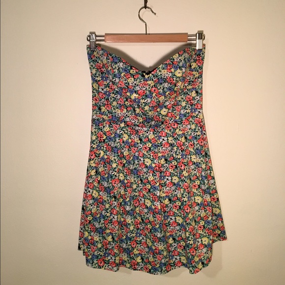 Mink Pink Floral Strapless Dress