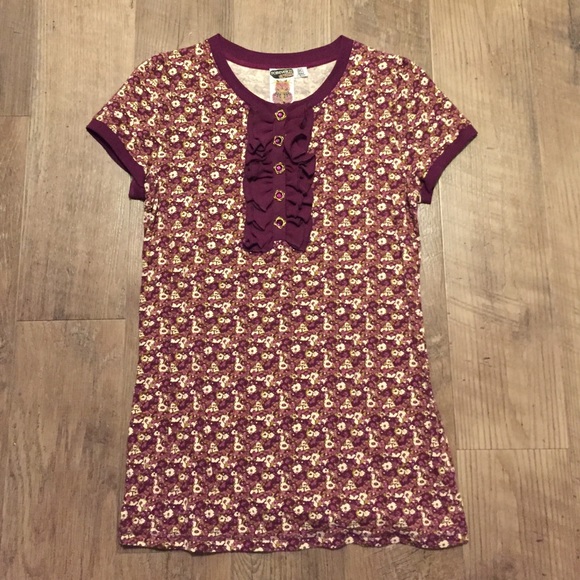 Forever 21 Ruffle Floral Shirt