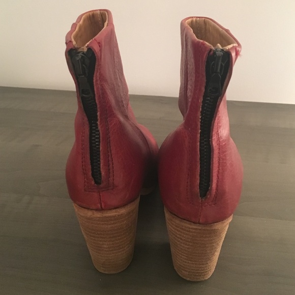 Rag & Bone red leather booties