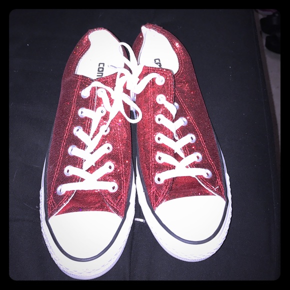 Red sequin converse