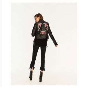 Embroidered Leather Jacket