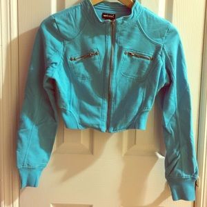 Blue crop jacket