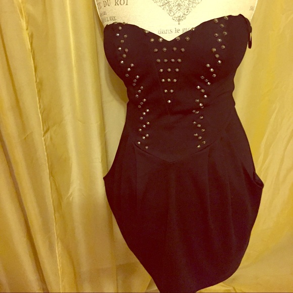 Studded Strapless Dress