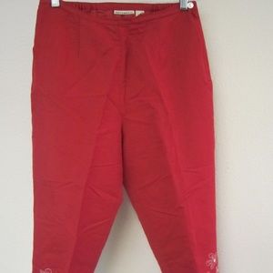 Embroidered crop pants