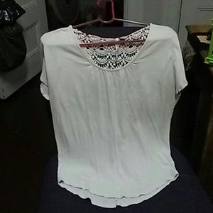 Short sleeve cr?me top