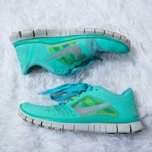 Teal Nike Free Run 3 Shoes
