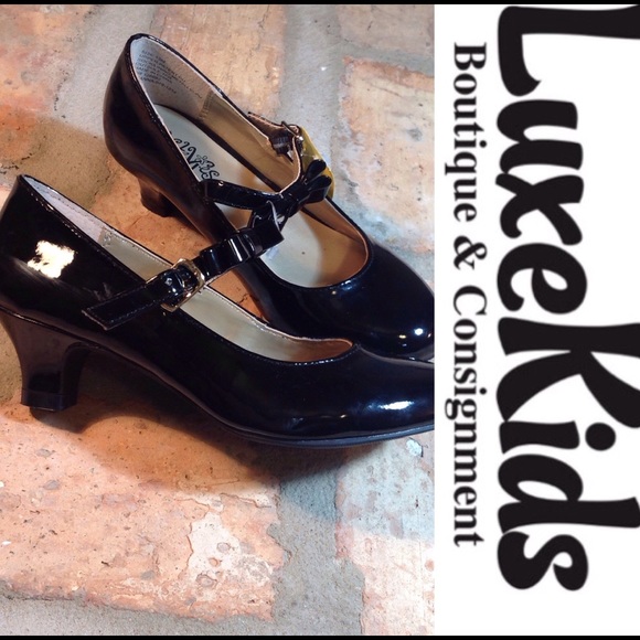 SOLD🎈Stevie's Black Patent Leather Girl Heels