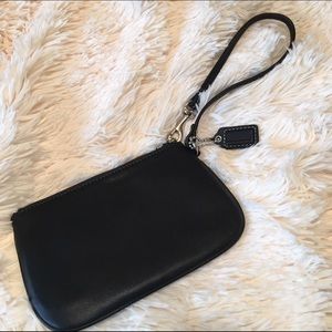Black leather Coach clutch