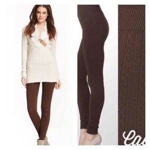 💥Amazing. Coffee colored fleeced lined leggings.