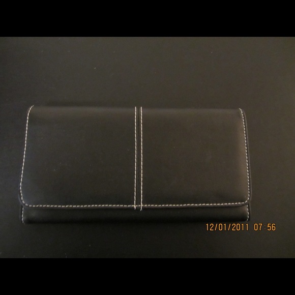 Black faux leather wallet