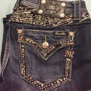 Sparkly Dark Wash Miss Me Jeans