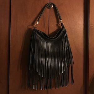 Black Fringe Purse