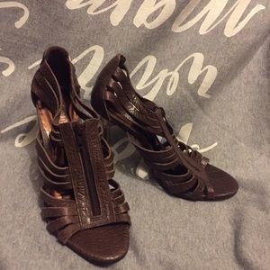 Brown Cathy Jean Caged Heels size 7