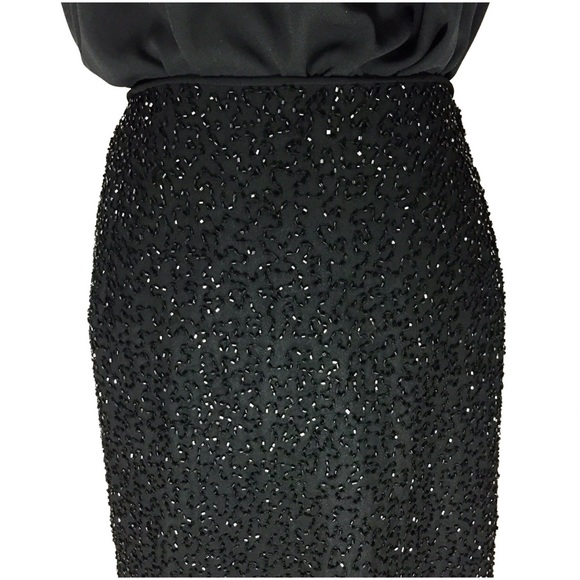 NWOT Marina Tall/Long Black Beaded Slim Skirt