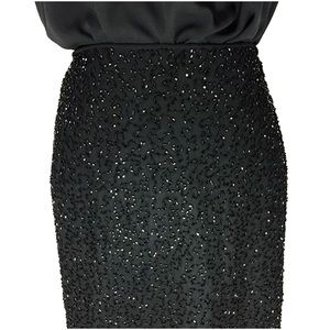 NWOT Marina Tall/Long Black Beaded Slim Skirt
