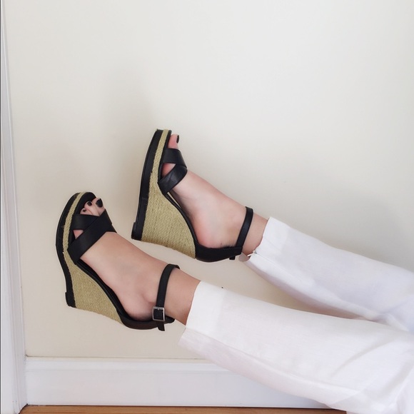 Michael Antonio  Shoes - Black Open Toe wedge sandal, size 7