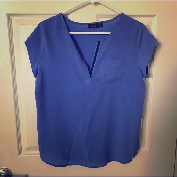 Ocean blue short sleeve blouse