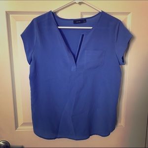 Ocean blue short sleeve blouse