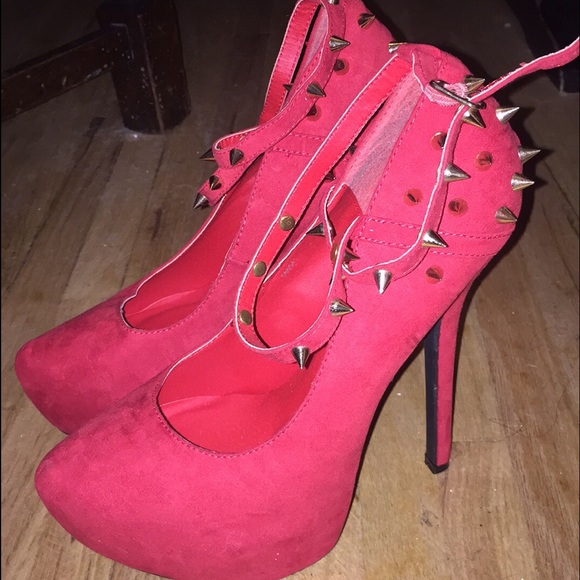 Red studded heels