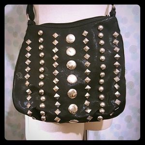 Black studded crossbody purse
