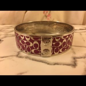 Coach Purple Silver Signature C's Bangle Bracelet