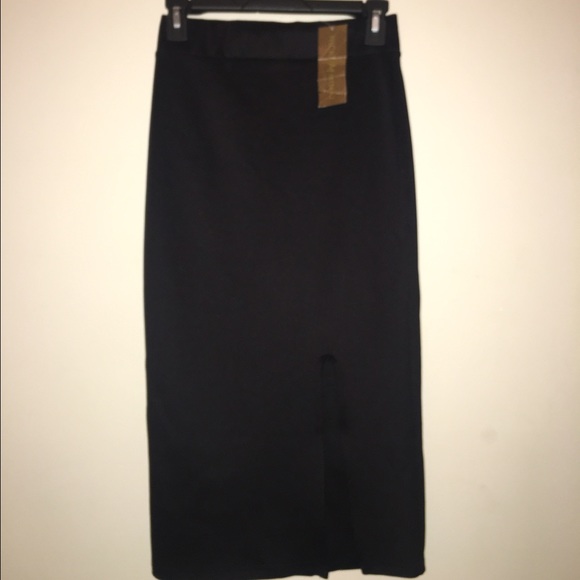 NWT Black High Slit Skirt - Picture 2 of 3