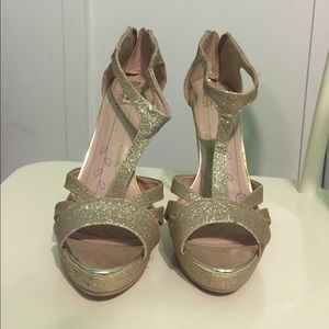 Gold Olsenboye Glitter Heels