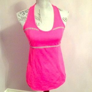 Lululemon Commit Tank in Senorita Pink with Gray