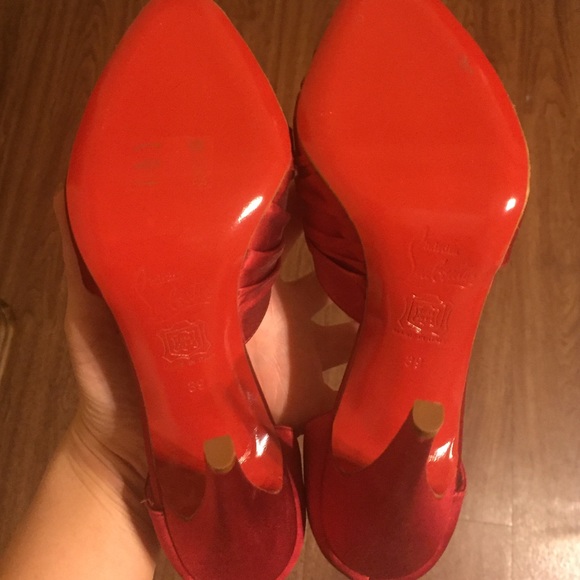 Christian Louboutin Red Satin Heels - Picture 4 of 4