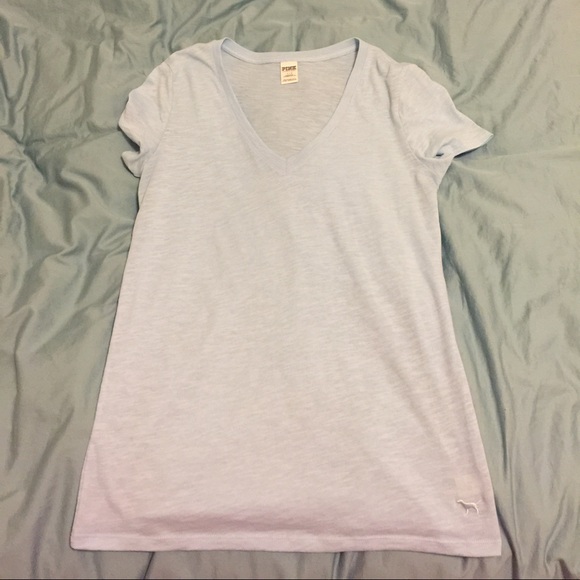 Baby blue V-neck tee