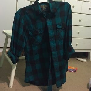 Green + Black Plaid Flannel